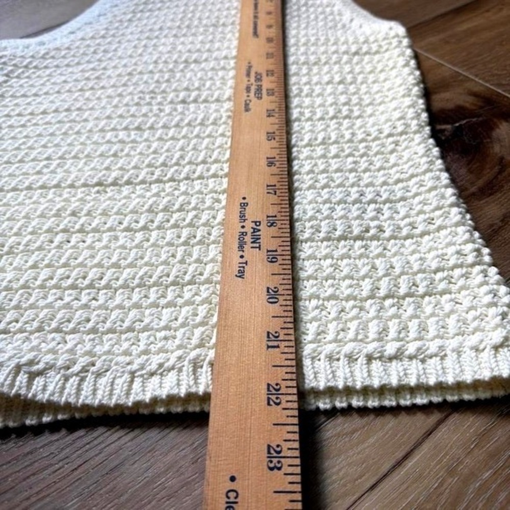 NWT Madewell White Cream Open-Knit Crochet Tank Top Sleeveless Beachy Summer - S - Picture 6 of 6